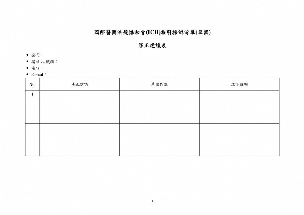 【意見徵詢-藥物類】有關國際醫藥法規協和會(ICH)指引採認清單(草案)~如有建議事項，敬請4月26日前提供。相關圖片